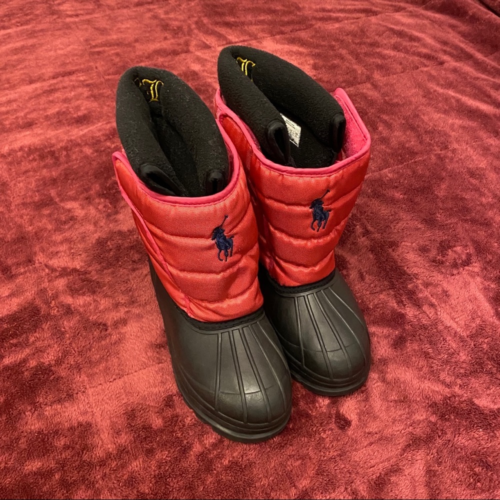 Polo By Ralph Lauren Winter Boots Pink Black 3